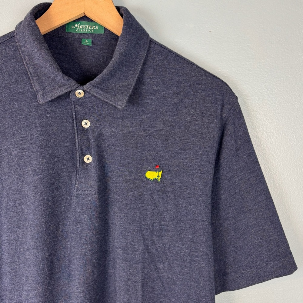 Masters Classics Mens Large Navy Blue Pima Cotton Short Sleeve Golf Polo Shirt